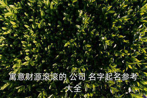 寓意財(cái)源滾滾的 公司 名字起名參考大全