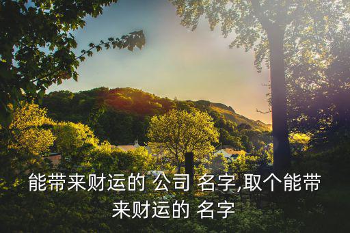 能帶來(lái)財(cái)運(yùn)的 公司 名字,取個(gè)能帶來(lái)財(cái)運(yùn)的 名字