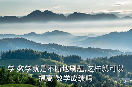 學(xué) 數(shù)學(xué)就是不斷地刷題,這樣就可以提高 數(shù)學(xué)成績(jī)嗎