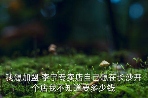 李寧品牌店加盟費多少,李寧加盟費多少錢