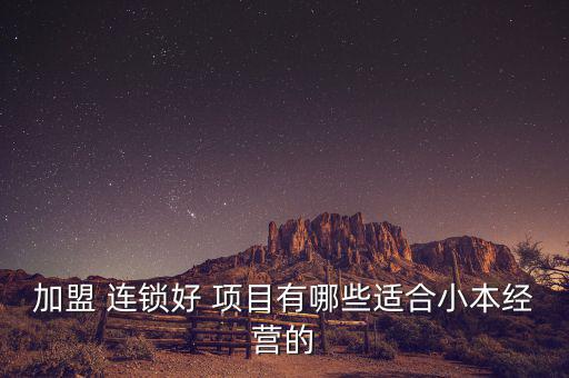 加盟 連鎖好 項目有哪些適合小本經營的