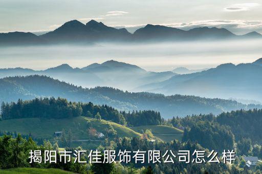  揭陽市匯佳服飾有限公司怎么樣