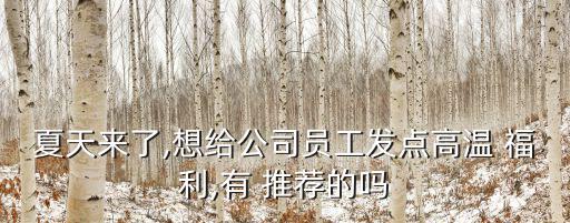 夏天來了,想給公司員工發(fā)點高溫 福利,有 推薦的嗎