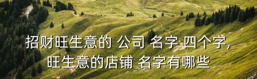 最吉利旺財(cái)?shù)墓久炙膫€(gè)字