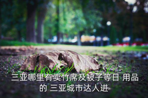  三亞哪里有賣竹席及被子等日 用品的 三亞城市達(dá)人進(jìn)