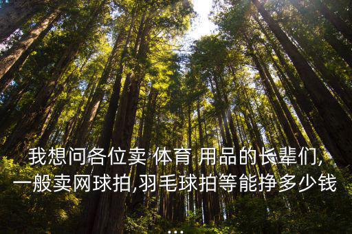 我想問各位賣 體育 用品的長輩們,一般賣網球拍,羽毛球拍等能掙多少錢...