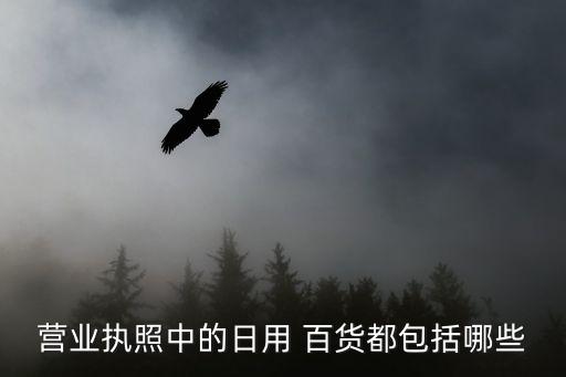 營業(yè)執(zhí)照中的日用 百貨都包括哪些