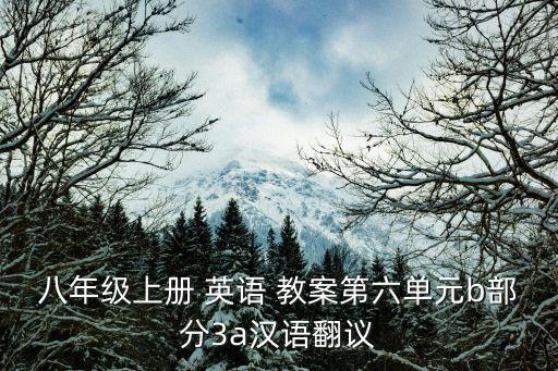 八年級上冊 英語 教案第六單元b部分3a漢語翻議