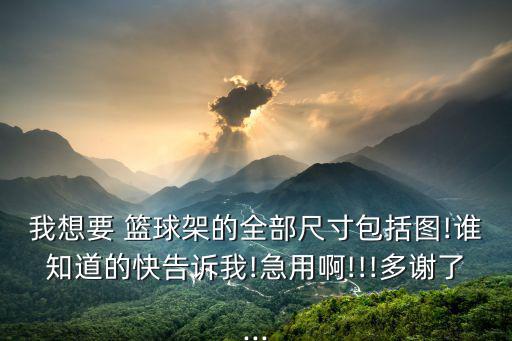 我想要 籃球架的全部尺寸包括圖!誰知道的快告訴我!急用啊!!!多謝了...