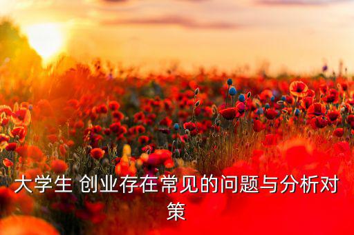 大學(xué)生 創(chuàng)業(yè)存在常見的問題與分析對(duì)策