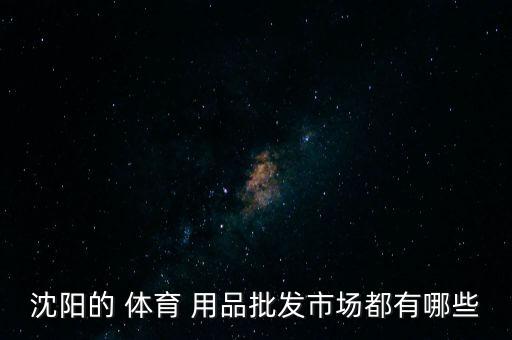 沈陽的 體育 用品批發(fā)市場(chǎng)都有哪些