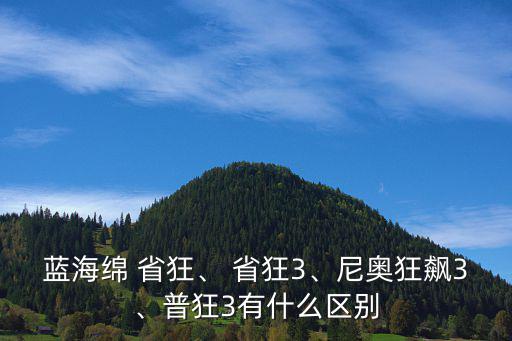 藍(lán)海綿 省狂、 省狂3、尼奧狂飆3、普狂3有什么區(qū)別