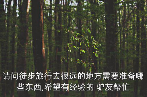 請(qǐng)問徒步旅行去很遠(yuǎn)的地方需要準(zhǔn)備哪些東西,希望有經(jīng)驗(yàn)的 驢友幫忙