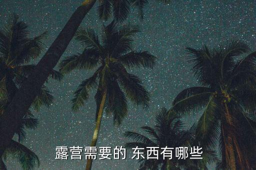 露營需要準備哪些東西和東西,野外露營須準備什么東西?