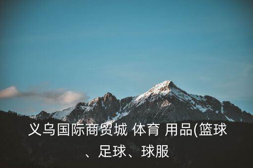  義烏國際商貿(mào)城 體育 用品(籃球、足球、球服
