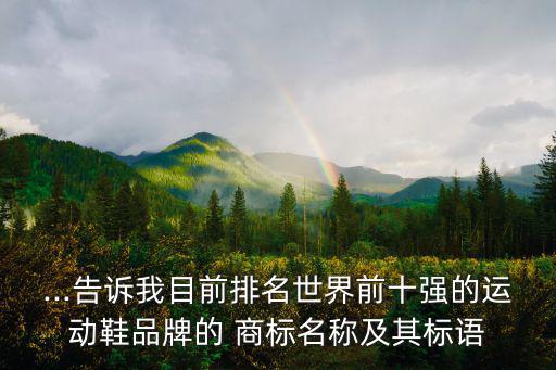 ...告訴我目前排名世界前十強(qiáng)的運(yùn)動鞋品牌的 商標(biāo)名稱及其標(biāo)語