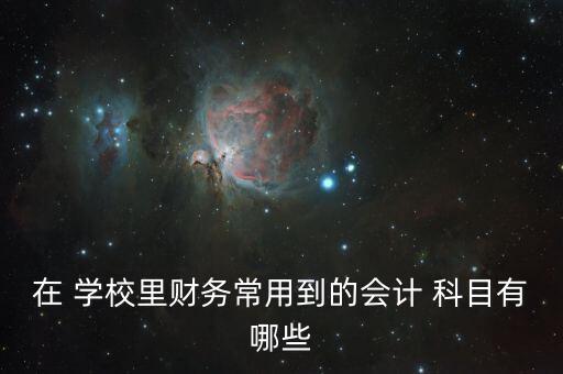 在 學(xué)校里財務(wù)常用到的會計 科目有哪些