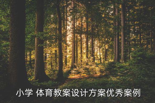  小學(xué) 體育教案設(shè)計(jì)方案優(yōu)秀案例