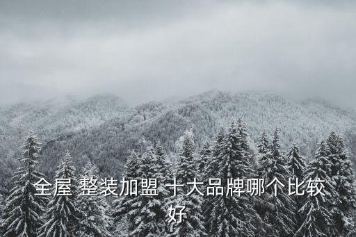  全屋 整裝加盟 十大品牌哪個(gè)比較好