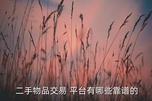  二手物品交易 平臺(tái)有哪些靠譜的
