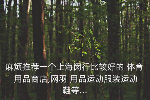 麻煩推薦一個上海閔行比較好的 體育 用品商店,網(wǎng)羽 用品運動服裝運動鞋等...