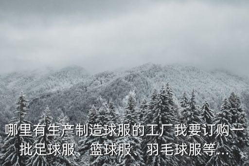 哪里有生產(chǎn)制造球服的工廠我要訂購(gòu)一批足球服、籃球服、羽毛球服等...