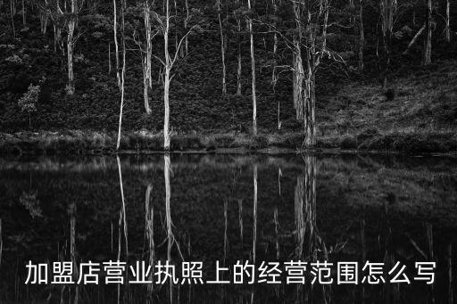  加盟店?duì)I業(yè)執(zhí)照上的經(jīng)營(yíng)范圍怎么寫