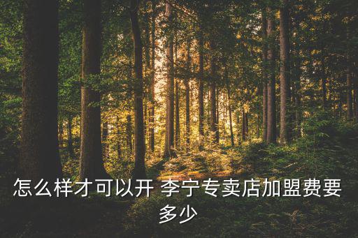 李寧 加盟,李寧加盟費(fèi)用和條件利潤