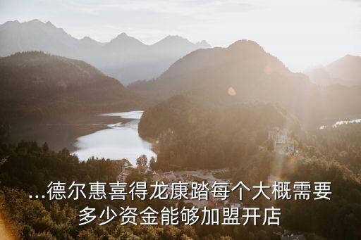 ...德爾惠喜得龍康踏每個(gè)大概需要多少資金能夠加盟開店