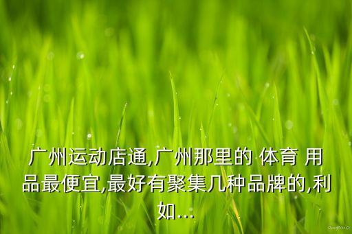 廣州運(yùn)動(dòng)店通,廣州那里的 體育 用品最便宜,最好有聚集幾種品牌的,利如...