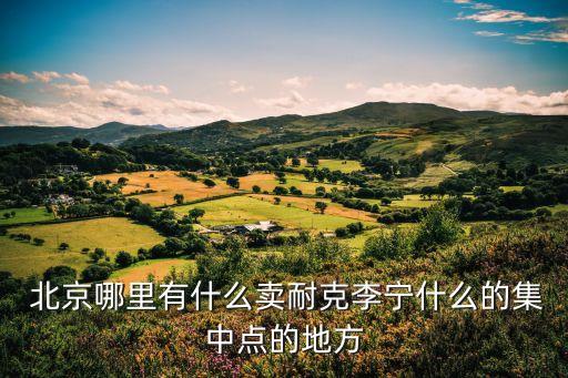  北京哪里有什么賣耐克李寧什么的集中點的地方