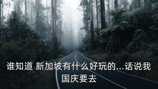 誰知道 新加坡有什么好玩的…話說我國慶要去