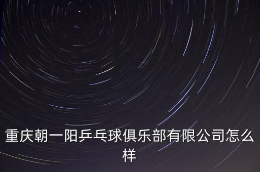 重慶朝一陽乒乓球俱樂部有限公司怎么樣