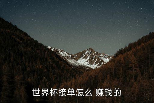 世界杯接單怎么 賺錢(qián)的
