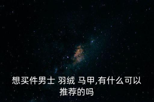 想買(mǎi)件男士 羽絨 馬甲,有什么可以推薦的嗎