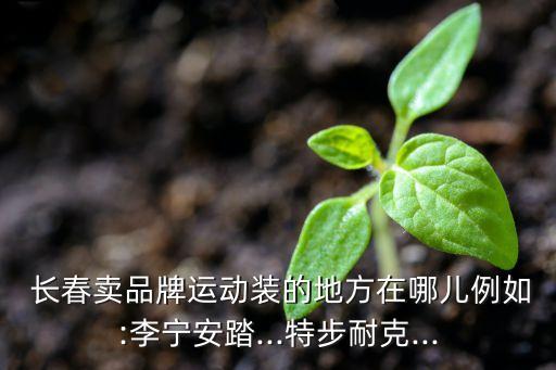  長春賣品牌運動裝的地方在哪兒例如:李寧安踏...特步耐克...