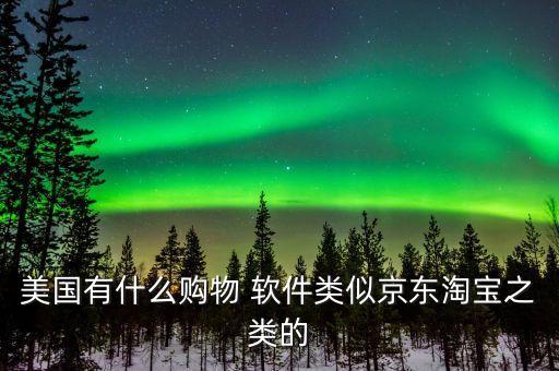 美國有什么購物 軟件類似京東淘寶之類的