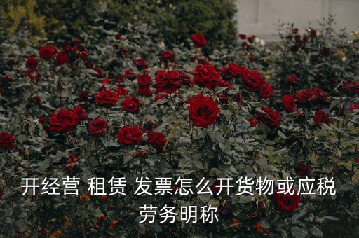 開(kāi)經(jīng)營(yíng) 租賃 發(fā)票怎么開(kāi)貨物或應(yīng)稅勞務(wù)明稱
