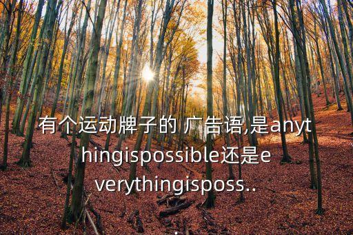 有個(gè)運(yùn)動(dòng)牌子的 廣告語(yǔ),是anythingispossible還是everythingisposs...