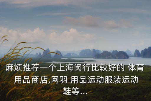 麻煩推薦一個(gè)上海閔行比較好的 體育 用品商店,網(wǎng)羽 用品運(yùn)動(dòng)服裝運(yùn)動(dòng)鞋等...