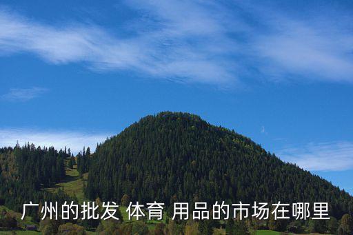 廣州的批發(fā) 體育 用品的市場在哪里