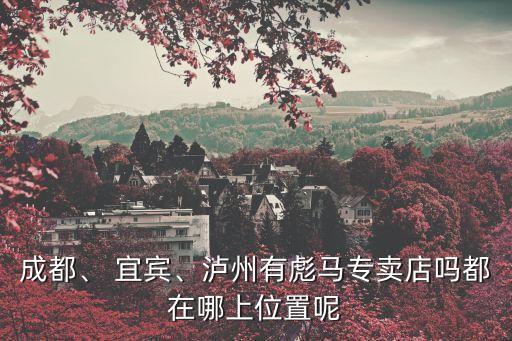 成都、 宜賓、瀘州有彪馬專賣店嗎都在哪上位置呢
