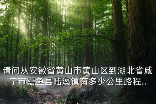 請(qǐng)問(wèn)從安徽省黃山市黃山區(qū)到湖北省咸寧市嘉魚(yú)縣陸溪鎮(zhèn)有多少公里路程...