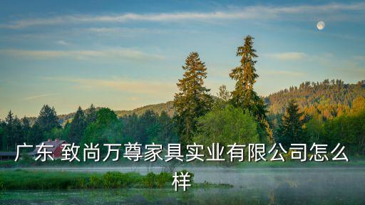 廣東 致尚萬(wàn)尊家具實(shí)業(yè)有限公司怎么樣
