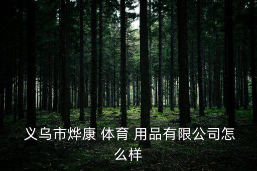  義烏市燁康 體育 用品有限公司怎么樣