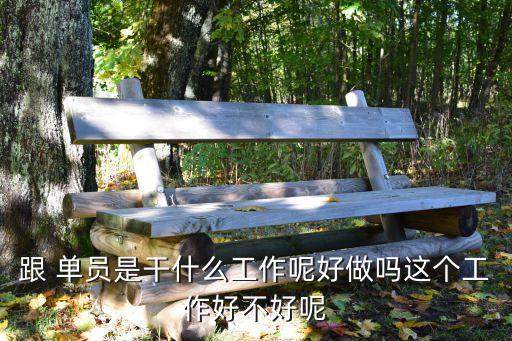 跟 單員是干什么工作呢好做嗎這個工作好不好呢