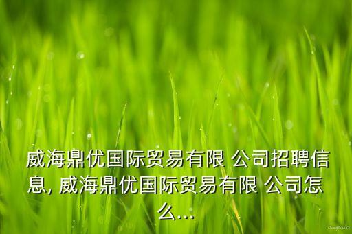 威海鼎優(yōu)國(guó)際貿(mào)易有限 公司招聘信息, 威海鼎優(yōu)國(guó)際貿(mào)易有限 公司怎么...