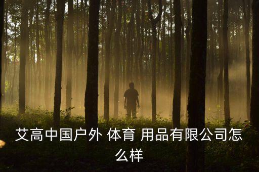 艾高中國(guó)戶外 體育 用品有限公司怎么樣