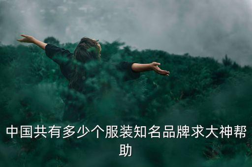 中國(guó)共有多少個(gè)服裝知名品牌求大神幫助