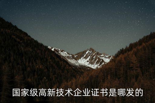 國家級高新技術(shù)企業(yè)證書是哪發(fā)的